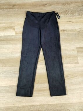 NWT Equestrian Designs Faux Suede Pull On Leggings Black High Rise Sz Small USA